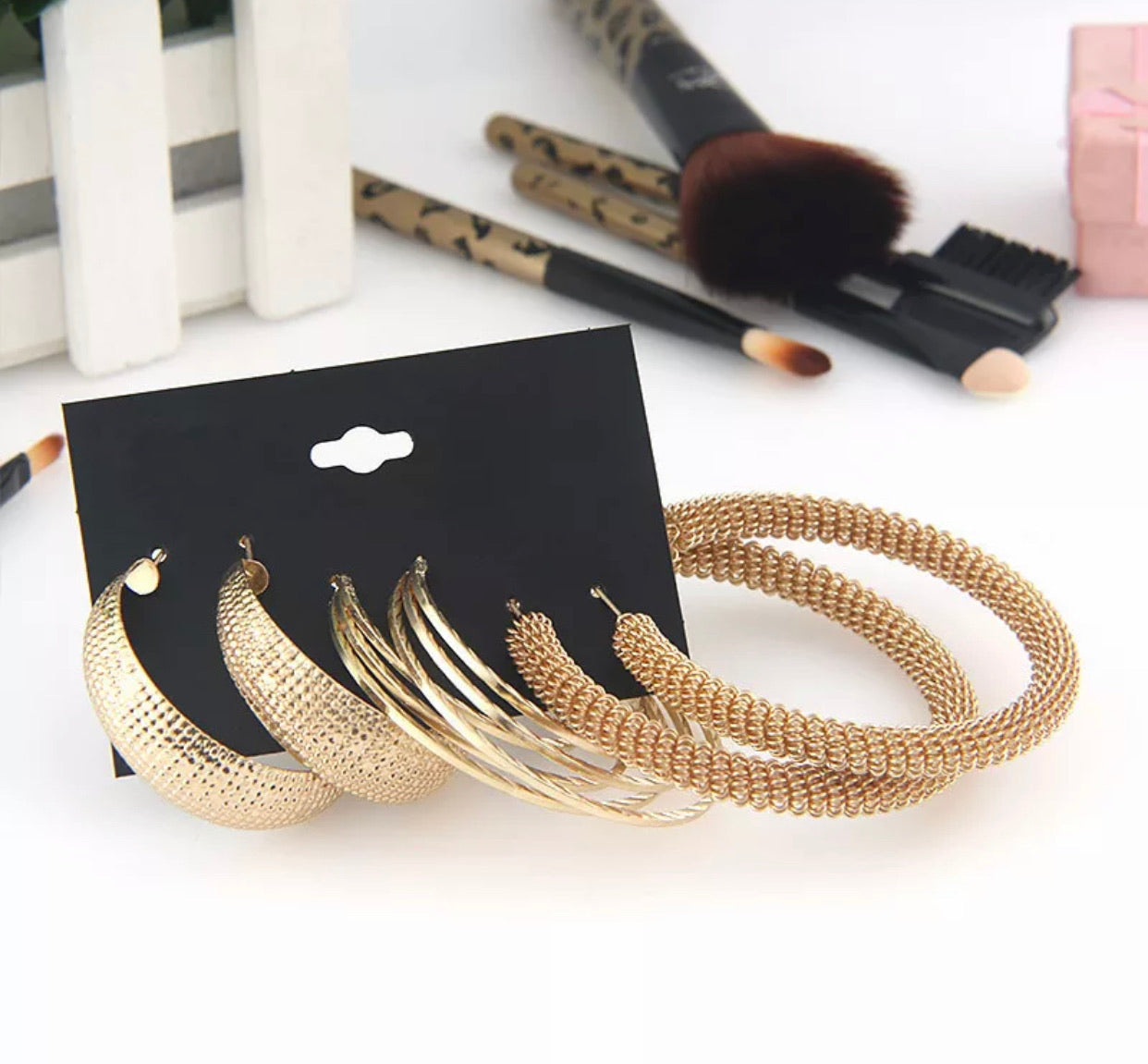 Gold Hoop Earrings Set Of 3